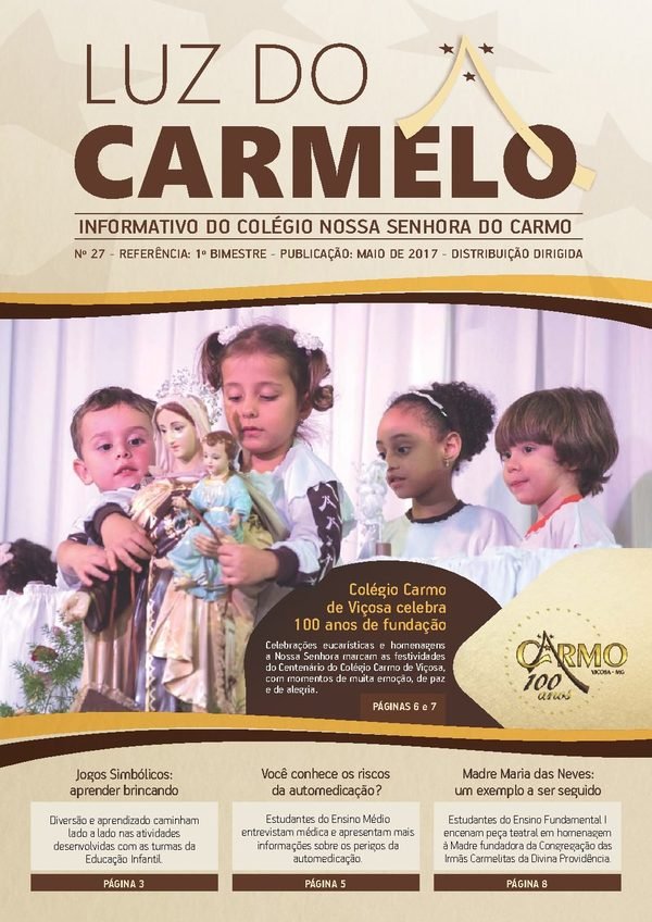 Capa do Luz do Carmelo nº 27, Maio de 2017