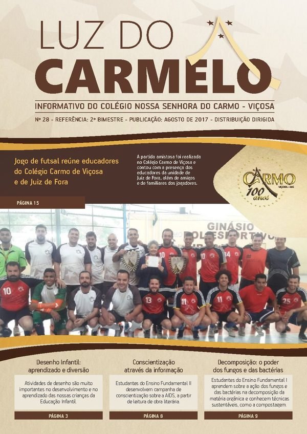 Capa do Luz do Carmelo nº 28, Agosto de 2017