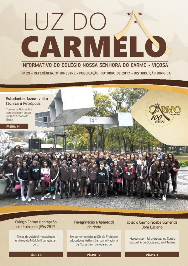 Capa do Luz do Carmelo nº 29, Outubro de 2017