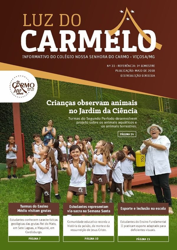 Capa do Luz do Carmelo nº 31, Maio de 2018