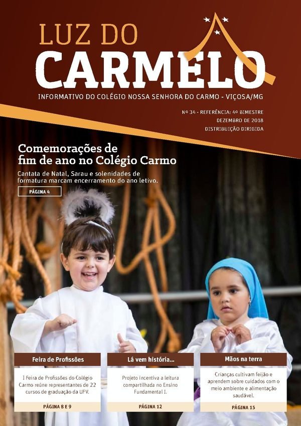 Capa do Luz do Carmelo nº 34, Dezembro de 2018