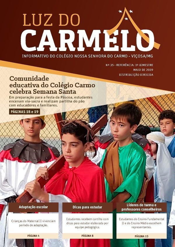 Capa do Luz do Carmelo nº 35, Maio de 2019