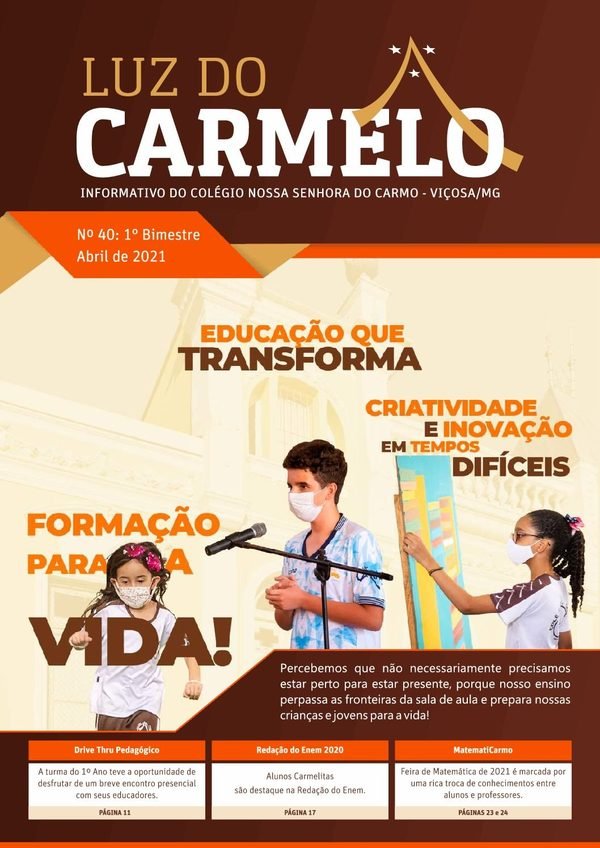 Capa do Luz do Carmelo nº 40, Abril de 2021