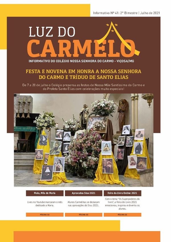 Capa do Luz do Carmelo nº 41, Julho de 2021