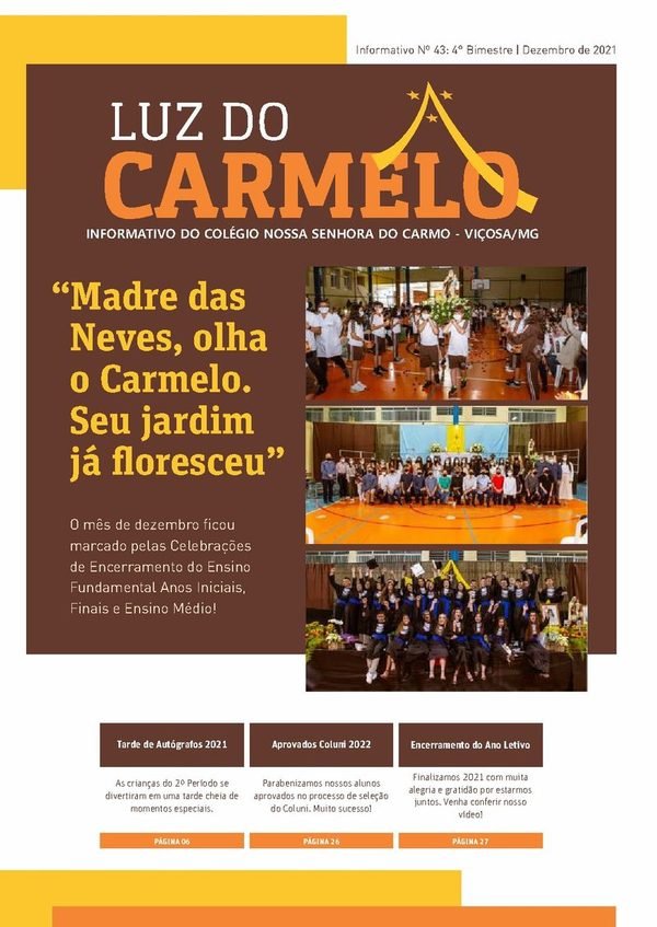 Capa do Luz do Carmelo nº 43, Dezembro de 2021