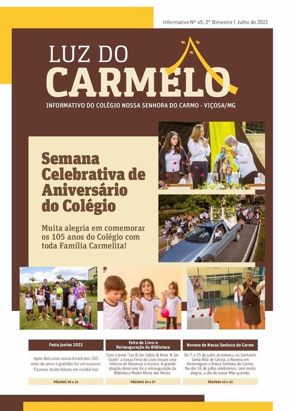Capa do Luz do Carmelo nº 45, Julho de 2022