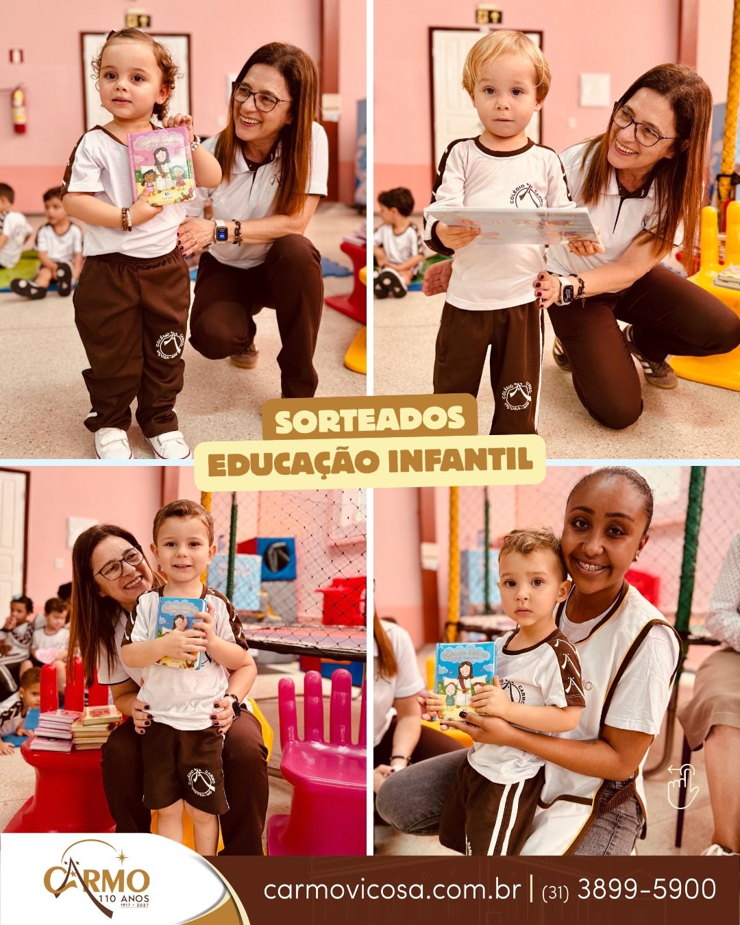 Crianças da Educação Infantil sorteadas recebem a Bíblia das educadoras